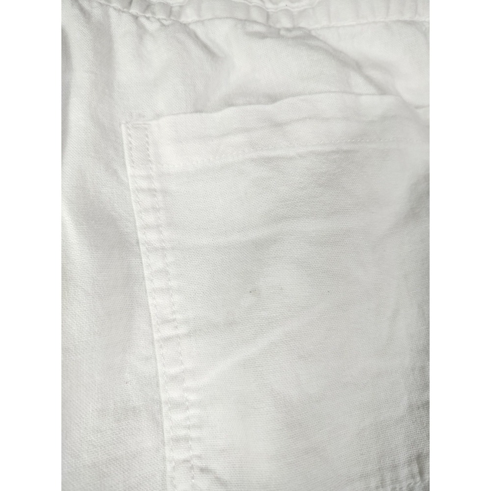 Old Navy Pants Womens Large White Linen Blend Wide Leg High Rise Drawstring - Picture 6 of 11
